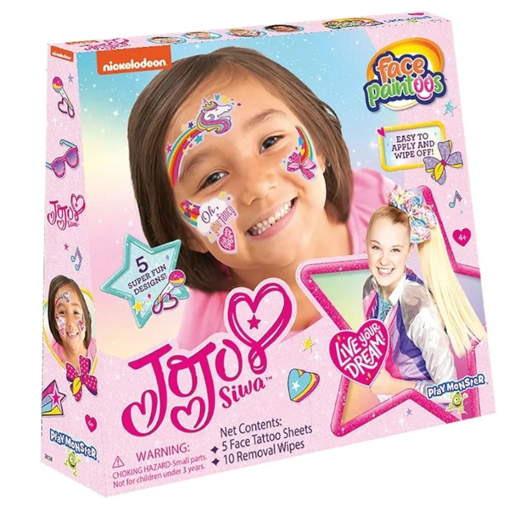 PlayMonster Face Paintoos — JoJo Siwa — Face Design for a Face Paint Alternative